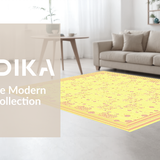 Ultra Soft Area Rug, Non Slip, Stain Resistant, Washable Area Rugs for Living Room, Bedroom, Trendy Color Blocked Round Rug(Yellow)