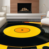 Ultra Soft Area Rug, Non Slip, Stain Resistant, Washable Area Rugs for Living Room, Bedroom, Groovy Retro Sonic Vibe(Black)