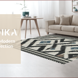 Ultra Soft Area Rug, Non Slip, Stain Resistant, Washable Area Rugs for Living Room, Bedroom, Modern Trellis Farmhouse Entryway Non-Shedding Carpet(Black)
