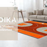 Ultra Soft Area Rug, Non Slip, Stain Resistant, Washable Area Rugs for Living Room, Bedroom, Retro Athletic Pattern Play(Brown)
