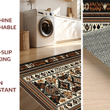 Ultra Soft Area Rug, Non Slip, Stain Resistant, Washable Area Rugs for Living Room, Bedroom, Stylish Contemporary Diamond Print(Brown)