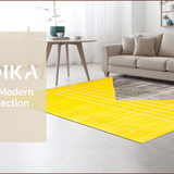 Ultra Soft Area Rug, Non Slip, Stain Resistant, Washable Area Rugs for Living Room, Bedroom, Luxurious Minimalist Geometric Motif(Yellow)
