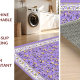 Ultra Soft Area Rug, Non Slip, Stain Resistant, Washable Area Rugs for Living Room, Bedroom, Elegant Purple Blossom Design(Purple)