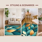 Modern Irregular Geometric Floral Style(Blue)