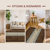 Ultra Soft Area Rug, Non Slip, Stain Resistant, Washable Area Rugs for Living Room, Bedroom, Trendy Natural Textured Look(Brown)