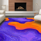 Ultra Soft Area Rug, Non Slip, Stain Resistant, Washable Area Rugs for Living Room, Bedroom, Modern Eclectic Wave-like Theme(Orange)