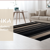 Ultra Soft Area Rug, Non Slip, Stain Resistant, Washable Area Rugs for Living Room, Bedroom, Chic Vintage Textured Accent Piece(Black)