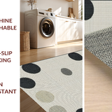 Ultra Soft Area Rug, Non Slip, Stain Resistant, Washable Area Rugs for Living Room, Bedroom, Joyful Black and White Motif(White)