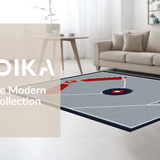 Ultra Soft Area Rug, Non Slip, Stain Resistant, Washable Area Rugs for Living Room, Bedroom, Dynamic American Sports Themed Design(Gray)