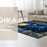 Ultra Soft Area Rug, Non Slip, Stain Resistant, Washable Area Rugs for Living Room, Bedroom, Artistic Cosmic Fantasy Representation(Blue)