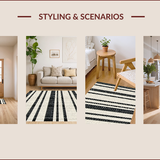 Ultra Soft Area Rug, Non Slip, Stain Resistant, Washable Area Rugs for Living Room, Bedroom, Modern Berber Stripe(Beige)