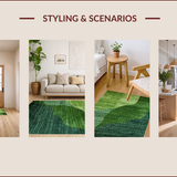 Ultra Soft Area Rug, Non Slip, Stain Resistant, Washable Area Rugs for Living Room, Bedroom, Cozy Green Shaggy Texture(Green)