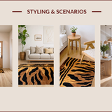 Ultra Soft Area Rug, Non Slip, Stain Resistant, Washable Area Rugs for Living Room, Bedroom, Bold Earthy Tiger Print(Brown)