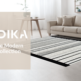 Ultra Soft Area Rug, Non Slip, Stain Resistant, Washable Area Rugs for Living Room, Bedroom, Timeless Farmhouse Striped Elegance(White)
