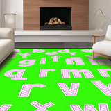 Ultra Soft Area Rug, Non Slip, Stain Resistant, Washable Area Rugs for Living Room, Bedroom, Whimsical Geometric Playtime Motif(Pink)