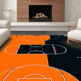 Ultra Soft Area Rug, Non Slip, Stain Resistant, Washable Area Rugs for Living Room, Bedroom, Contemporary Youthful Athletic Design(Orange)
