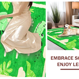 Ultra Soft Area Rug, Non Slip, Stain Resistant, Washable Area Rugs for Living Room, Bedroom, Charming Animal Print Green Design(Green)