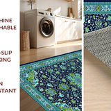 Ultra Soft Area Rug, Non Slip, Stain Resistant, Washable Area Rugs for Living Room, Bedroom, Chic Dark Blue Trellis Style(Blue)