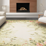 Ultra Soft Area Rug, Non Slip, Stain Resistant, Washable Area Rugs for Living Room, Bedroom, Serene Nature-Inspired Floral Palette(Green)