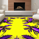 Ultra Soft Area Rug, Non Slip, Stain Resistant, Washable Area Rugs for Living Room, Bedroom, Whimsical Seasonal Celebration Design(Yellow)
