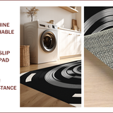 Ultra Soft Area Rug, Non Slip, Stain Resistant, Washable Area Rugs for Living Room, Bedroom, vinyl record patterned round(Gray)