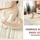 Ultra Soft Area Rug, Non Slip, Stain Resistant, Washable Area Rugs for Living Room, Bedroom, Rustic High-Low Floral Arrangement(Beige)