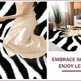Ultra Soft Area Rug, Non Slip, Stain Resistant, Washable Area Rugs for Living Room, Bedroom, Black and White Zebra Entryway Non-Slip Rug(Black)