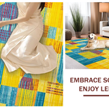 Ultra Soft Area Rug, Non Slip, Stain Resistant, Washable Area Rugs for Living Room, Bedroom, Dynamic Modern Brushstroke Design(Yellow)