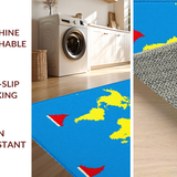 Ultra Soft Area Rug, Non Slip, Stain Resistant, Washable Area Rugs for Living Room, Bedroom, Dynamic Child-Friendly Shape Design(Blue)