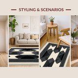 Elegant Geometric Black and Beige(Beige)