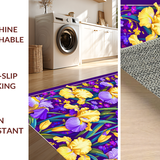 Ultra Soft Area Rug, Non Slip, Stain Resistant, Washable Area Rugs for Living Room, Bedroom, Bright Tiled Seasonal Festivity(Purple)