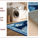 Ultra Soft Area Rug, Non Slip, Stain Resistant, Washable Area Rugs for Living Room, Bedroom, Contemporary Multicolor Coastal Motif(Blue)