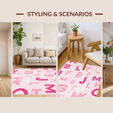 Ultra Soft Area Rug, Non Slip, Stain Resistant, Washable Area Rugs for Living Room, Bedroom, Contemporary Pink Learning Aesthetic(Pink)