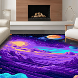 Ultra Soft Area Rug, Non Slip, Stain Resistant, Washable Area Rugs for Living Room, Bedroom, Stellar Bright Nebula Print(Purple)