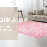 Ultra Soft Area Rug, Non Slip, Stain Resistant, Washable Area Rugs for Living Room, Bedroom, Chic Soft Pink Striped Aesthetic(Pink)