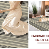 Ultra Soft Area Rug, Non Slip, Stain Resistant, Washable Area Rugs for Living Room, Bedroom, Modern Berber Striped(Beige)
