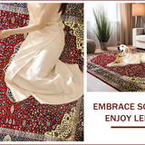 Ultra Soft Area Rug, Non Slip, Stain Resistant, Washable Area Rugs for Living Room, Bedroom, Chic Geometric Red and Cream Fusion(Red)