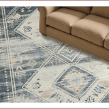 Ultra Soft Area Rug, Non Slip, Stain Resistant, Washable Area Rugs for Living Room, Bedroom, Chic Neutral Tiled Patterns(Gray)