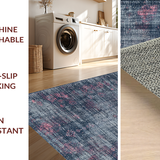 Ultra Soft Area Rug, Non Slip, Stain Resistant, Washable Area Rugs for Living Room, Bedroom, Luxurious Foldable Non-Slip Microfiber Floor Covering With Elegant Design(Blue)