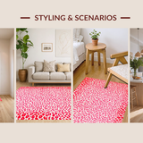 Ultra Soft Area Rug, Non Slip, Stain Resistant, Washable Area Rugs for Living Room, Bedroom, Nature-Inspired Bright Color Scheme(Pink)