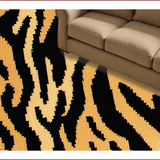 Ultra Soft Area Rug, Non Slip, Stain Resistant, Washable Area Rugs for Living Room, Bedroom, Cute Tiger Print Faux Hide Nursery Rug(Black)