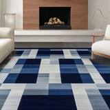 Contemporary Navy Geometric Arrangement(Blue)