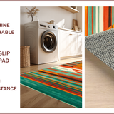 Ultra Soft Area Rug, Non Slip, Stain Resistant, Washable Area Rugs for Living Room, Bedroom, Chic Color Blocked Patterned Delight(Orange)