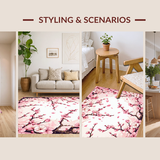 Ultra Soft Area Rug, Non Slip, Stain Resistant, Washable Area Rugs for Living Room, Bedroom, Lush Elegant Floral Symphony(Pink)