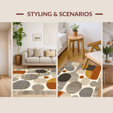 Ultra Soft Area Rug, Non Slip, Stain Resistant, Washable Area Rugs for Living Room, Bedroom, Stylish Deer Pattern with Neutral Hues(Brown)