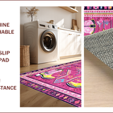 Ultra Soft Area Rug, Non Slip, Stain Resistant, Washable Area Rugs for Living Room, Bedroom, Chic Vivid Western Graphic Motif(Pink)