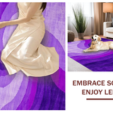 Ultra Soft Area Rug, Non Slip, Stain Resistant, Washable Area Rugs for Living Room, Bedroom, Charming Fuzzy Ethereal Waves(Purple)