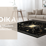 Ultra Soft Area Rug, Non Slip, Stain Resistant, Washable Area Rugs for Living Room, Bedroom, Sleek Neutral Color Block Design(Black)