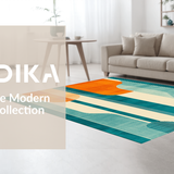 Ultra Soft Area Rug, Non Slip, Stain Resistant, Washable Area Rugs for Living Room, Bedroom, Abstract Mid Century Vibes(Orange)