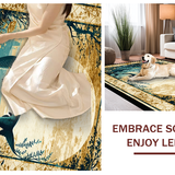 Ultra Soft Area Rug, Non Slip, Stain Resistant, Washable Area Rugs for Living Room, Bedroom, Whimsical Soft Tones Floor Mat(Gold)